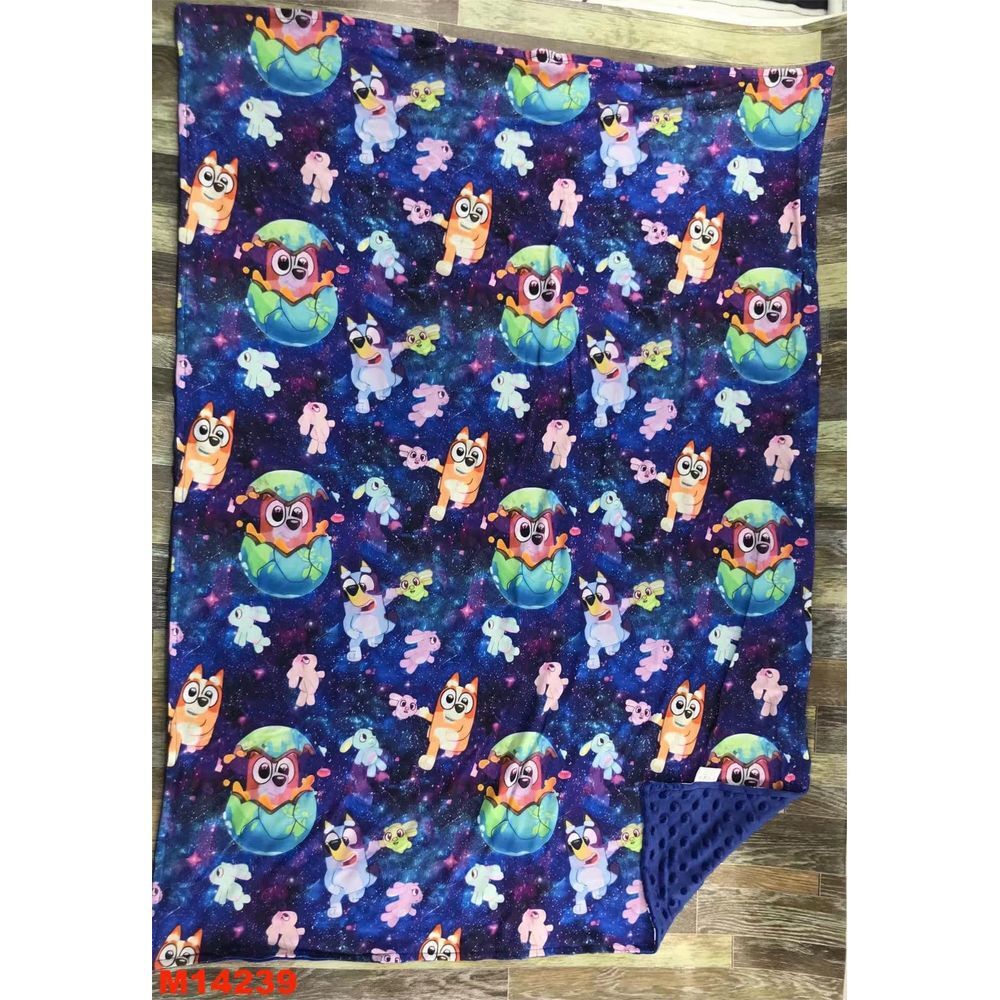 Galaxy Bluey Kids Minky Blanket